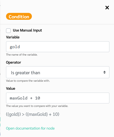Condition with variable