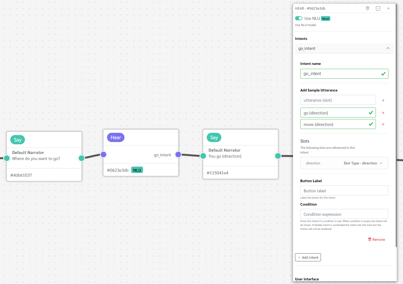 Using slot in hear node